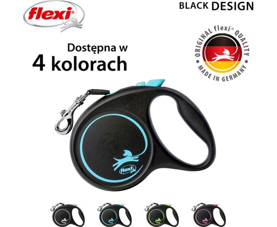 FLEXI AUTOMATIC LEASH BLACK DESIGN M 5 M, BLUE