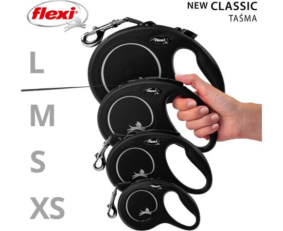 FLEXI NEW CLASSIC 5 M BLACK DOG RETRACTABLE LEAD