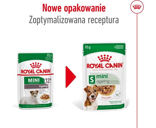 ROYAL CANIN MINI AGEING 12+ WET DOG FOOD CHUNKS IN SAUCE 12X85 G