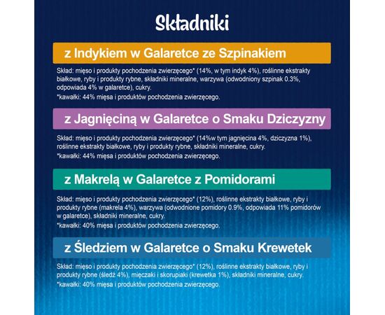 PURINA NESTLE PURINA FELIX SENSATIONS MIX TURKEY, MACKEREL, LAMB, HERRING - WET CAT FOOD - 12X85 G