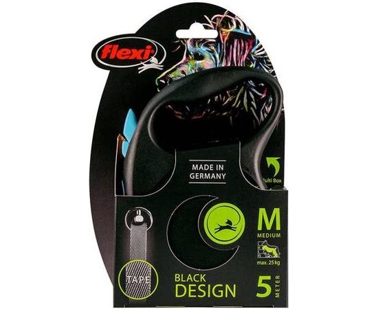 FLEXI AUTOMATIC LEASH BLACK DESIGN M 5 M, BLUE