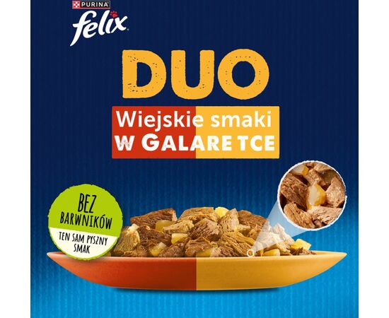 PURINA NESTLE FELIX FANTASTIC DUO MEAT - BEEF AND POULTRY, CHICKEN AND KIDNEY, LAMB AND VEAL, TURKEY AND LIVER - 4 X 85G