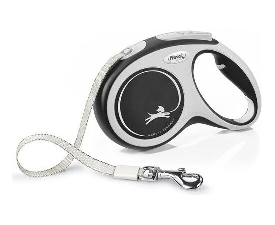 FLEXI NEW COMFORT 8 M BLACK, GREY DOG RETRACTABLE LEAD