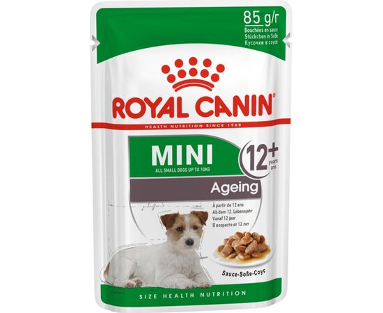 ROYAL CANIN MINI AGEING 12+ WET DOG FOOD CHUNKS IN SAUCE 12X85 G