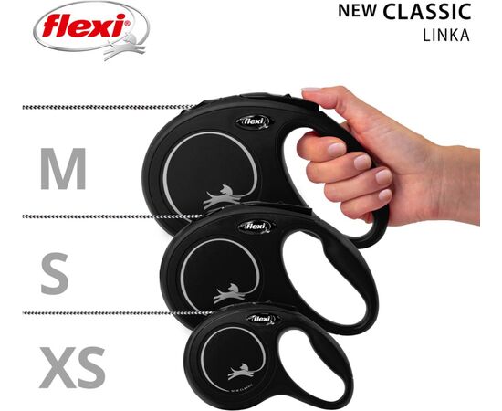 FLEXI TRIXIE NEW CLASSIC XS 3 M BLACK DOG RETRACTABLE LEAD