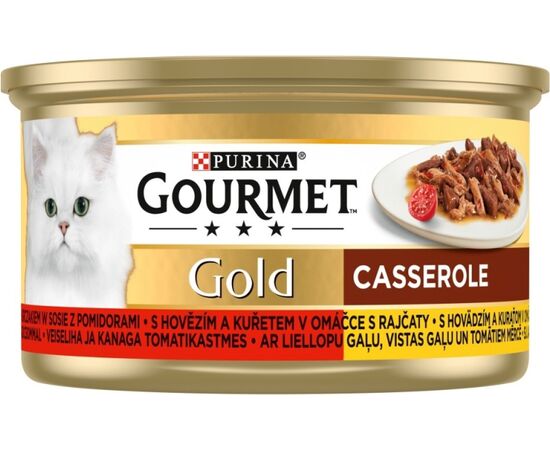 PURINA NESTLE GOURMET GOLD - CASSEROLE BEEF AND CHICKEN 85G