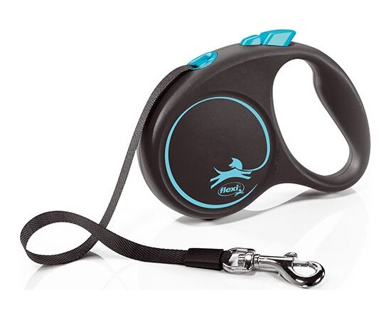 FLEXI AUTOMATIC LEASH BLACK DESIGN S 5 M, BLUE