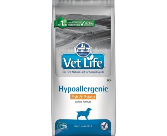 FARMINA VET LIFE HYPOALLERGENIC CANINE FISH&POTATO - DRY DOG FOOD - 12 KG