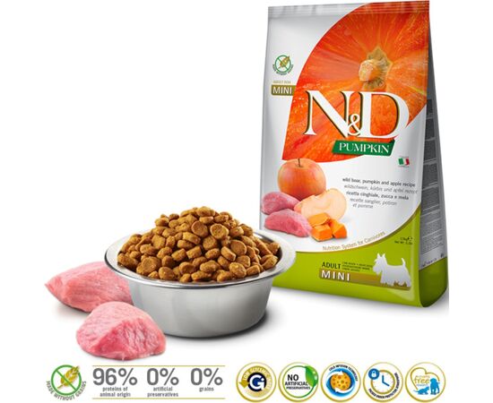 FARMINA N&D GF PUMPKIN BOAR&APPLE ADULT MINI 800G