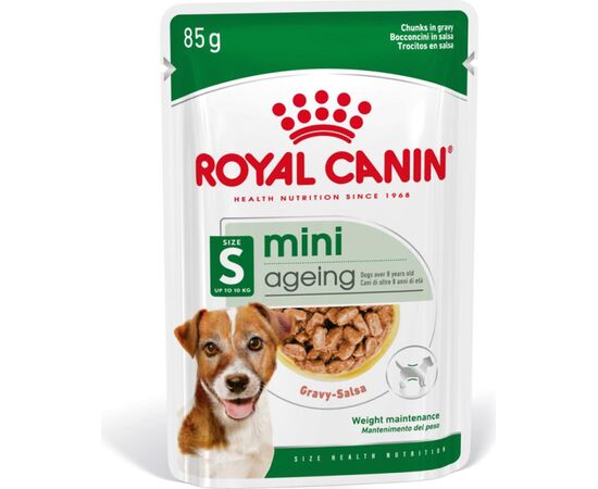ROYAL CANIN MINI AGEING 12+ WET DOG FOOD CHUNKS IN SAUCE 12X85 G