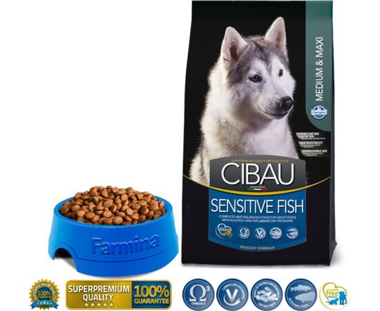 FARMINA CIBAU SENSITIVE FISH MEDIUM/MAXI 12KG + 2KG