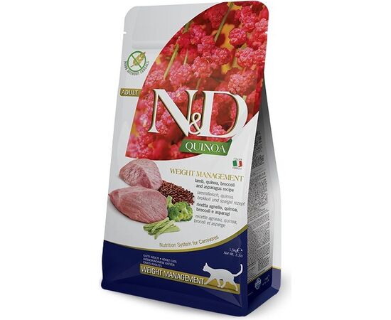 FARMINA N&D CAT  QUINOA WEIGHT MANAGEMENT LAMB & BROCCOLI 5KG