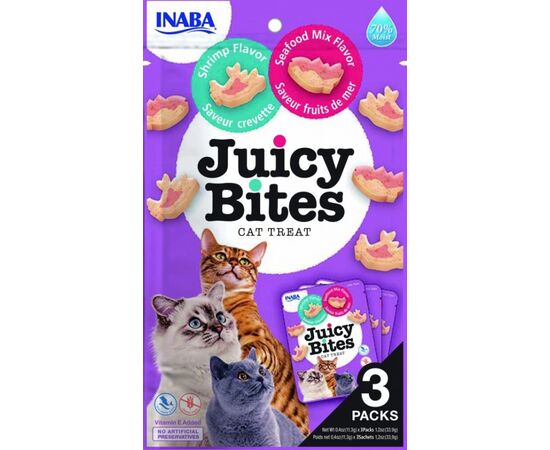 INABA JUICY BITES SHRIMP AND SEAFOOD - CAT TREATS - 3X11,3 G