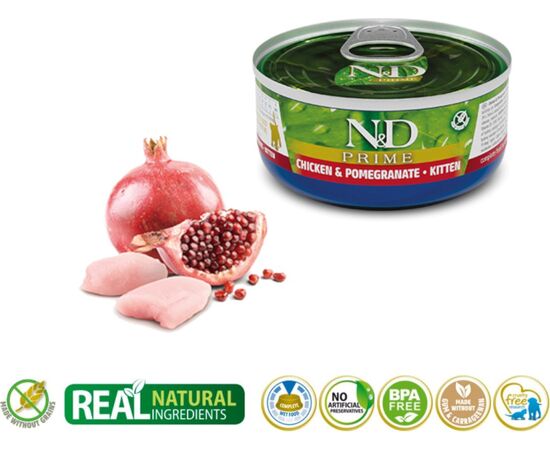 FARMINA N&D CAT PRIME CHICKEN&POMEGRANATE KITTEN 70G