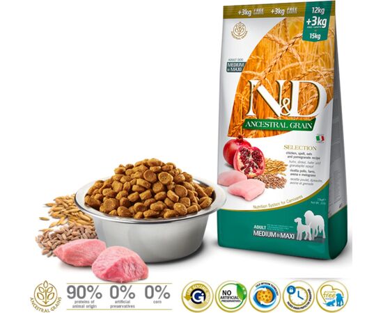 FARMINA PET FOOD N&D ANCESTRAL GRAIN CANINE 15 KG ADULT CHICKEN
