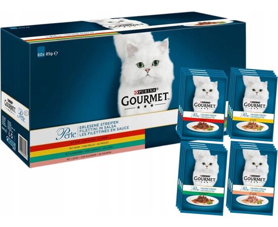 PURINA NESTLE PURINA GOURMET PERLE MIX - WET CAT FOOD - 60X85 G