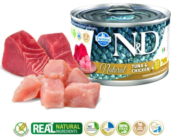 FARMINA N&D CAT NATURAL TUNA&CHICKEN- WET CAT FOOD - 140 G