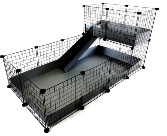 C&C MODULAR CAGE 4X2 + LOFT 2X1+ GREY RAMP