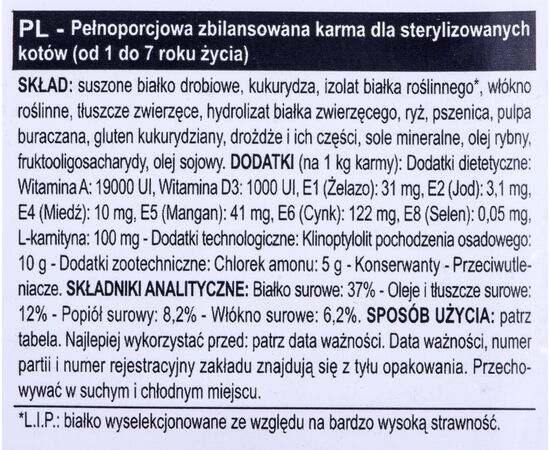 ROYAL CANIN STERILISED 37 CATS DRY FOOD ADULT 4 KG