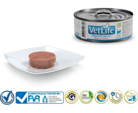FARMINA VET LIFE HYPOALLERGENIC PORK & POTATO - WET CAT FOOD - 85 G