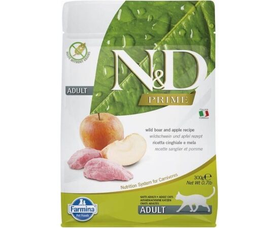FARMINA N&D PRIME CAT BOAR AND APPLE ADULT - DRY CAT FOOD - 300 G