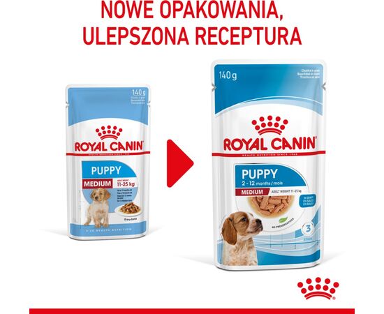 ROYAL CANIN SHN MEDIUM PUPPY IN SAUCE  - WET PUPPY FOOD - 10X140G