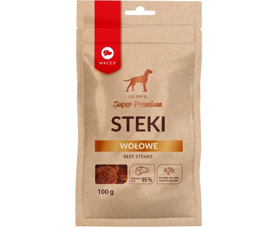 MACED BEEF STEAKS - DOG TREAT - 100 G