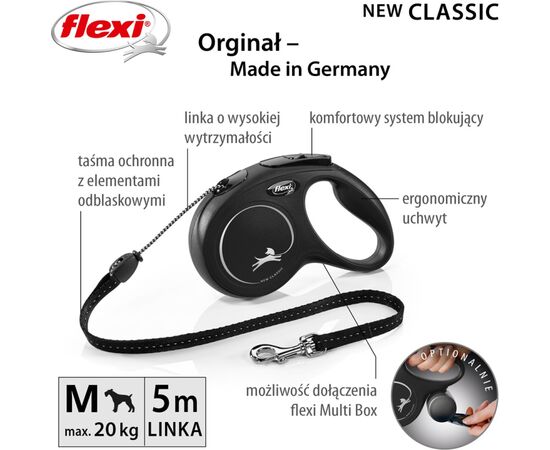 FLEXI NEW CLASSIC 5 M BLACK DOG RETRACTABLE LEAD