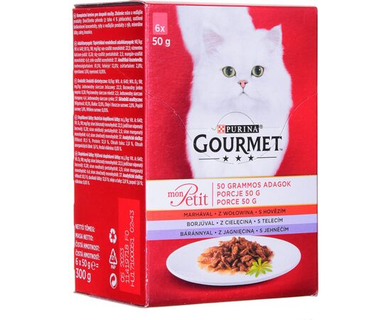 PURINA NESTLE GOURMET MON PETIT FISH MIX - WET CAT FOOD - 6 X 50 G