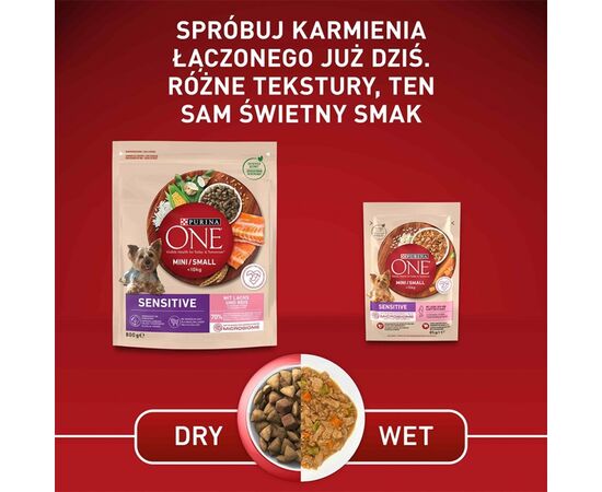 PURINA NESTLE PURINA ONE MINI DELICATE SALMON, RICE - DRY DOG FOOD - 800 G