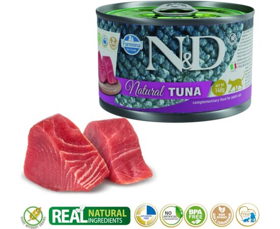 FARMINA N&D CAT NATURAL TUNA - WET CAT FOOD - 140 G