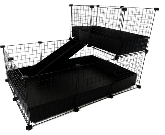 C&C MODULAR CAGE 3X2 + LOFT 2X1+ BLACK  RAMP