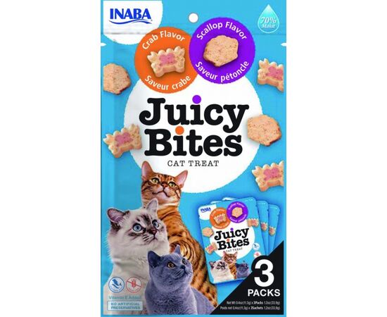 INABA JUICY BITES CRAB AND SCALLOP - CAT TREATS - 3X11,3 G