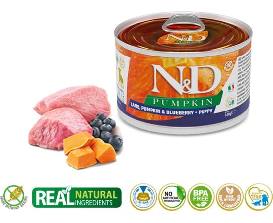 FARMINA N&D DOG LAMB&PUMPKIN&BLUEBERRY PUPPY 140G