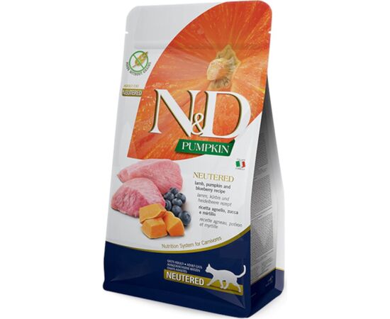 FARMINA DRY CAT FOOD -  FARMINA N&D CAT PUMPKIN LAMB&BLUEBERRY ADULT 300G