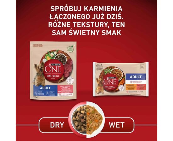 PURINA NESTLE PURINA ONE MINI ADULT BEEF, RICE - DRY DOG FOOD - 800 G