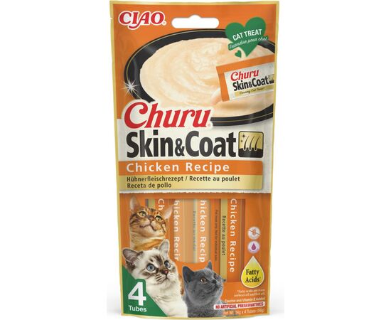 INABA CHURU SKIN&COAT CHICKEN RECIPE - CAT TREATS - 4X14 G