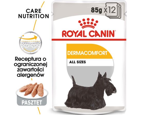 ROYAL CANIN DERMACOMFORT CARE WET DOG FOOD PÂTÉ 12X85 G