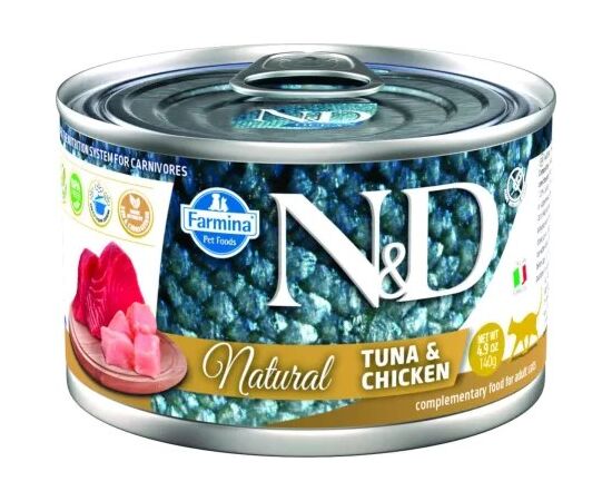 FARMINA N&D CAT NATURAL TUNA&CHICKEN- WET CAT FOOD - 140 G