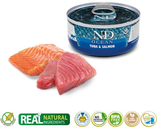 FARMINA N&D CAT OCEAN TUNA AND SALMON 70G