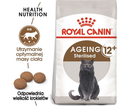 ROYAL CANIN SENIOR AGEING STERILISED 12+ CATS DRY FOOD 4 KG CORN, POULTRY, VEGETABLE