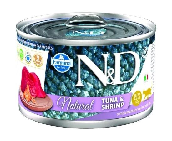FARMINA N&D CAT NATURAL TUNA&SHRIMP- WET CAT FOOD - 140 G