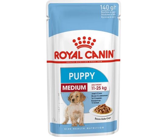 ROYAL CANIN SHN MEDIUM PUPPY IN SAUCE  - WET PUPPY FOOD - 10X140G
