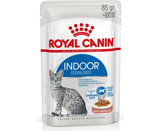 ROYAL CANIN INDOOR STERILIZED - WET FOOD FOR ADULT CATS - CHUNKS IN SAUCE 12X85 G