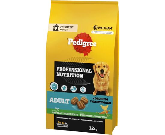PEDIGREE PROFESSIONAL NUTRITION ADULT WITH POULTRY AND VEGETABLES, MEDIUM AND LARGE BREEDS - DRY DOG FOOD - 12KG