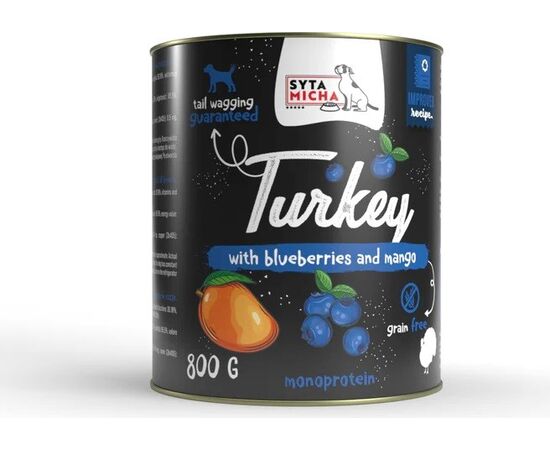 SYTA MICHA TURKEY WITH QUAIL, BERRIES AND MANGO - WET DOG FOOD - 800G