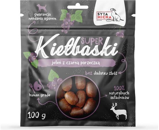SYTA MICHA SUPER SAUSAGES WITH DEER AND BLACKCURRANT - A TREAT FOR DOGS - 100 G