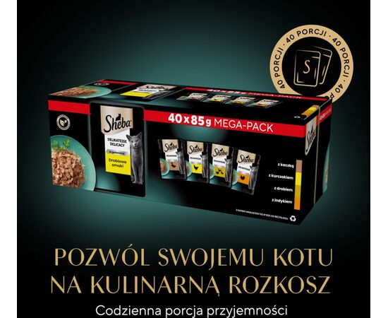SHEBA DELICACY DROBIOWE SMAKI W GALARETCE - MOKRA KARMA DLA KOTA - 40X85 G