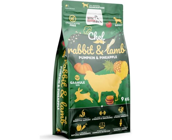 SYTA MICHA CHEF RABBIT, LAMB WITH PUMPKIN AND PINEAPPLE - DRY DOG FOOD - 9KG