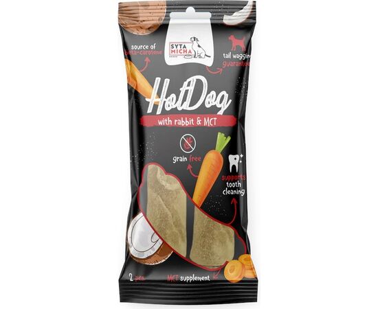 SYTA MICHA CHEWING HOT DOG RABBIT WITH MCT - DOG TREAT - 15 CM/2 PCS.